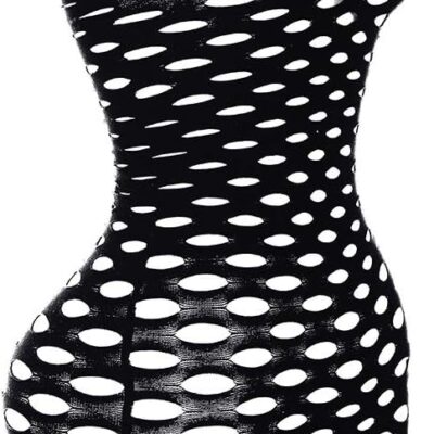 Sexy Womens Strapless Fishnet Lingerie Sleepwear Mini Dress Tube Chemise Bodysuit One Size