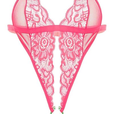 Women Deep V Lingerie Lace Teddy One Piece Babydoll Mini Bodysuit